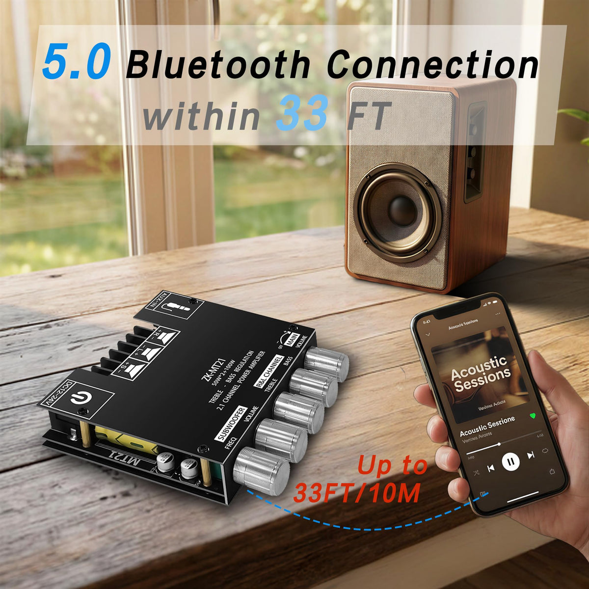 HOCHANAN ZK-MT21 installed in wooden enclosure demonstrating DIY integration