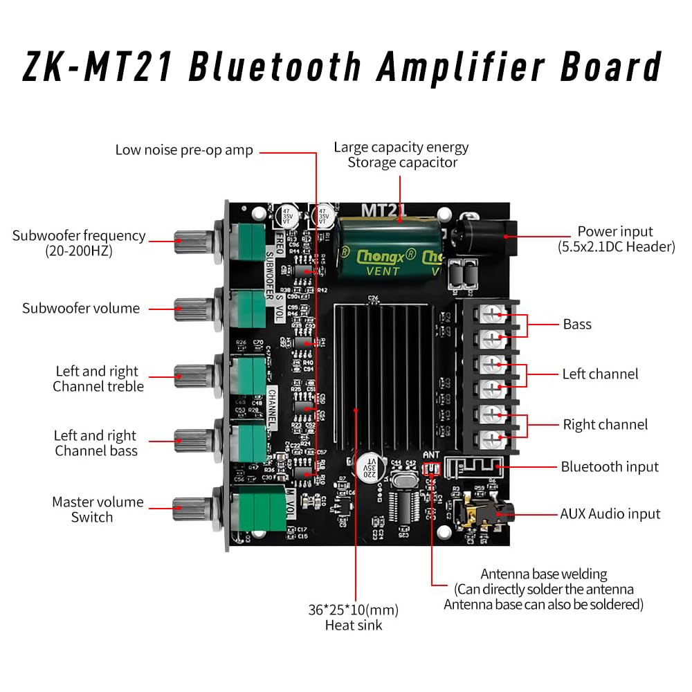 HOCHANAN ZK-MT21 knobs and controls close view for precise tone adjustment