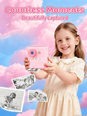 HODDRCCN Kids Camera pink back view showing user-friendly design