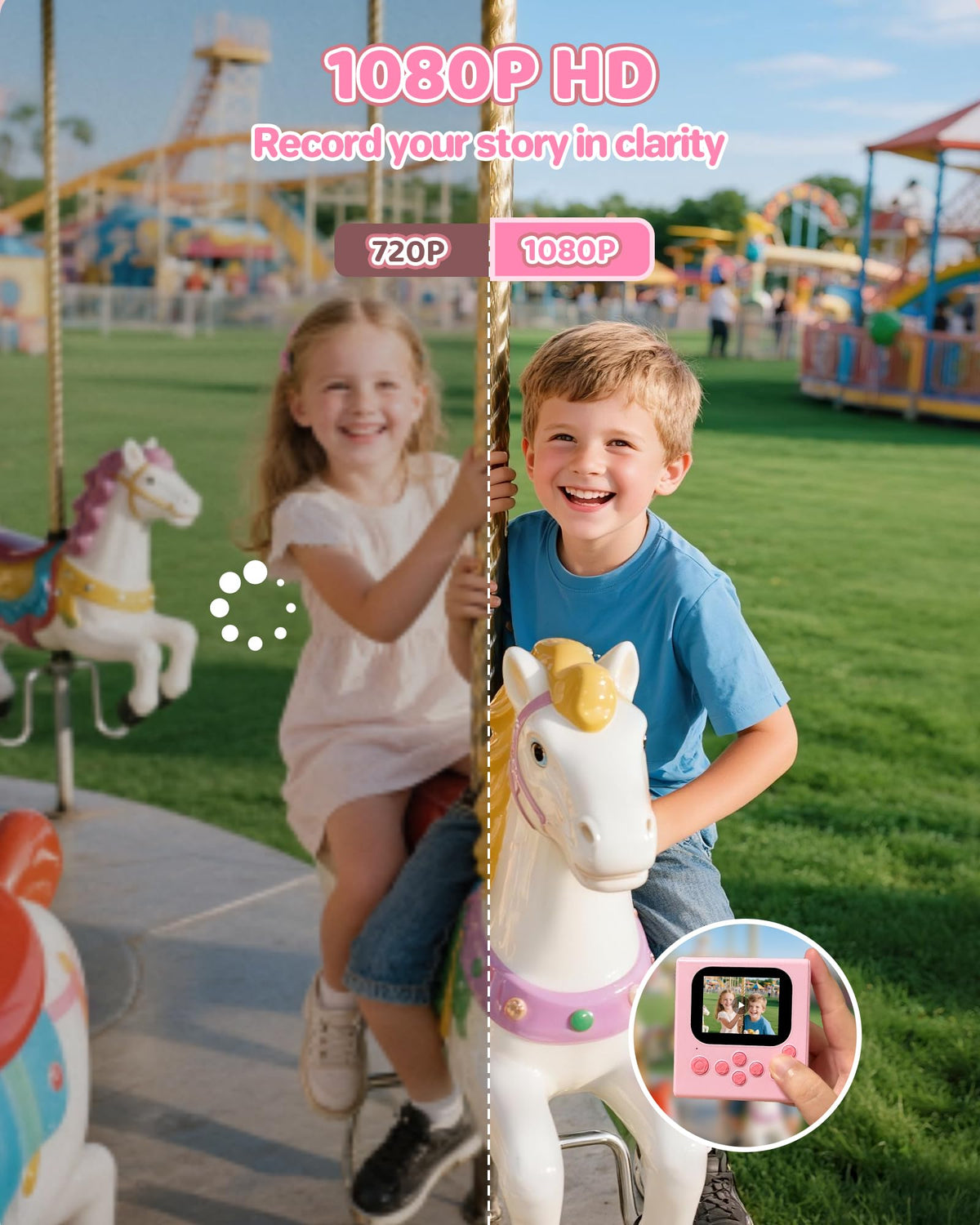 HODDRCCN Kids Camera 16x zoom for distant subjects during adventures
