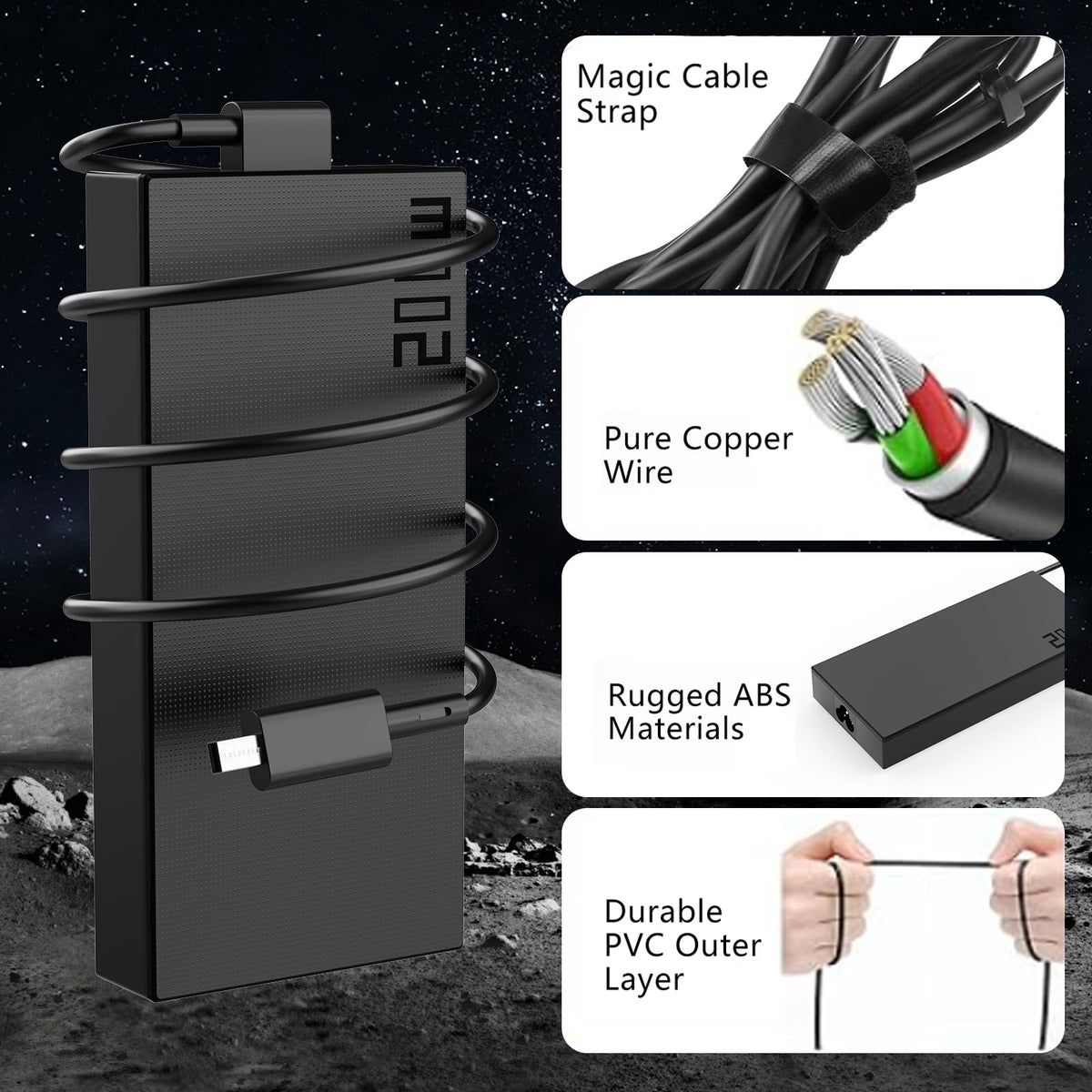 Hodeay rectangle connector close-up showing secure fit for compatible Asus laptops
