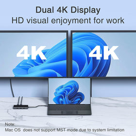 HODO dock connected to dual monitors via HDMI for expanded workspace