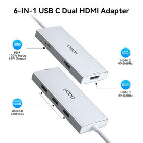 HODO side ports close-up highlighting dual HDMI and PD port for multi-monitor workflows