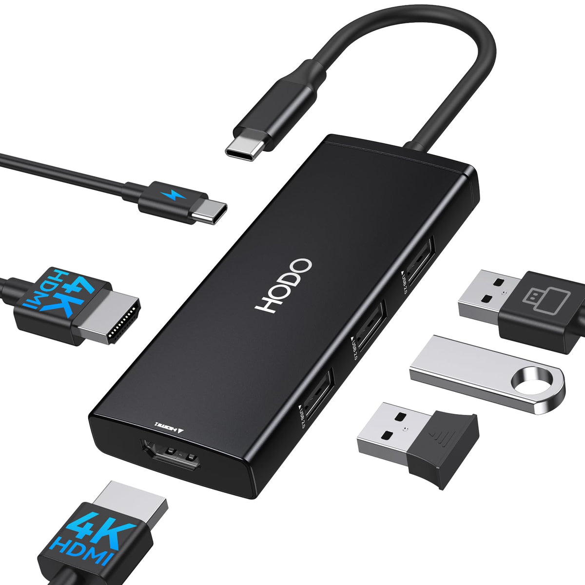HODO front view of docking station showing ports for fast multiport access