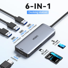 HODO hub close-up of side ports highlighting multiple USB 3.0 and HDMI access benefits