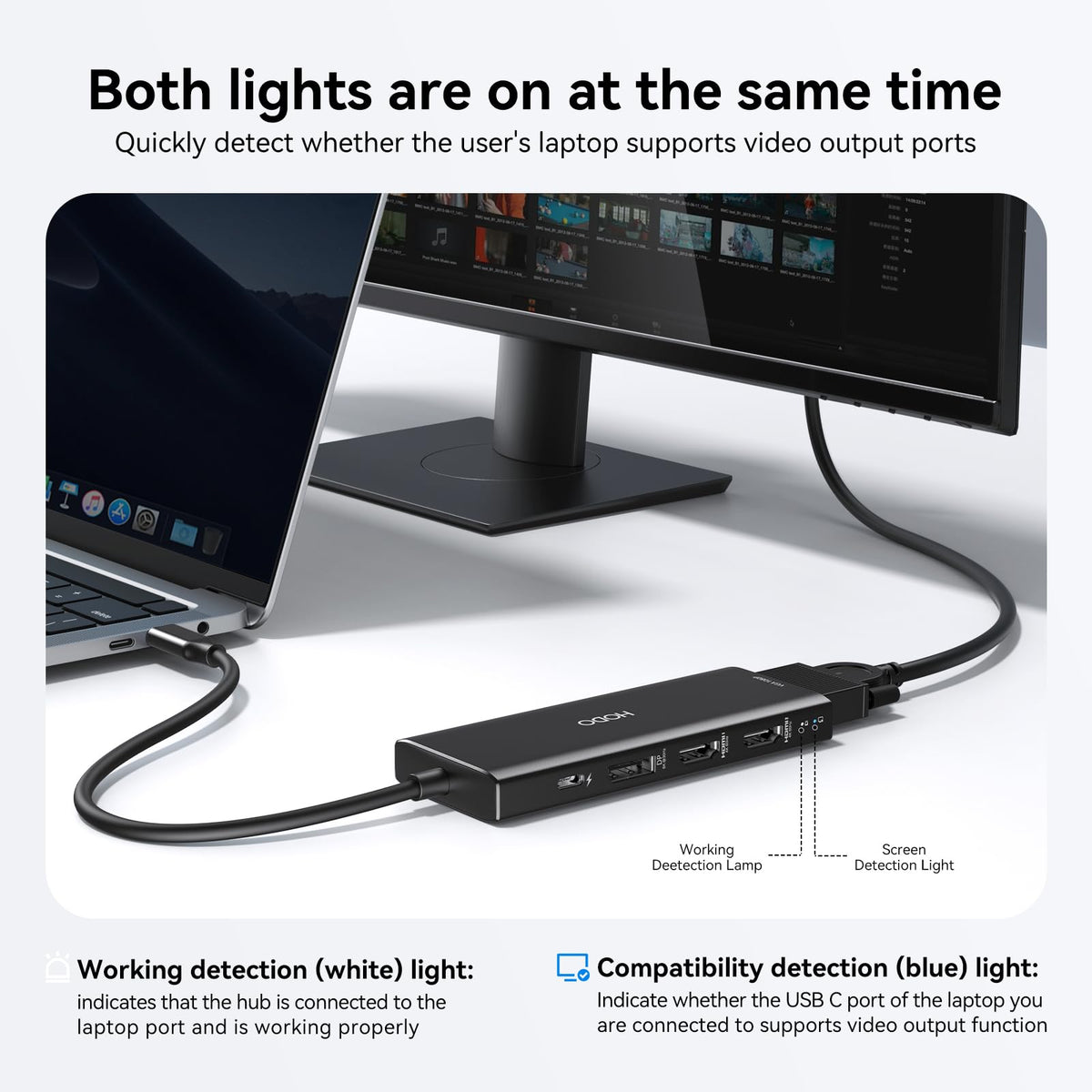 HODO on a modern desk powering multiple devices for an organized workspace