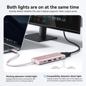 HODO lifestyle shot on a home office desk conveying tidy cable management and boosted workflow