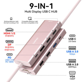 HODO close-up of side ports showing HDMI, DP, VGA and USB ports for flexible connectivity