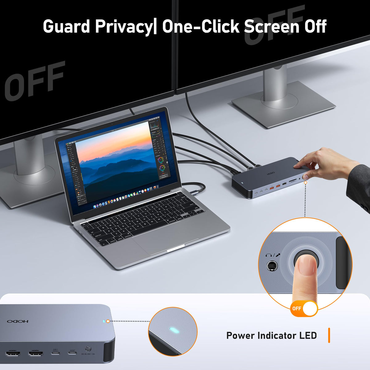 HODO supports triple/dual monitor setups for Windows laptops