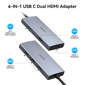 HODO USB-C docking provides 100W PD charging for laptops while connected