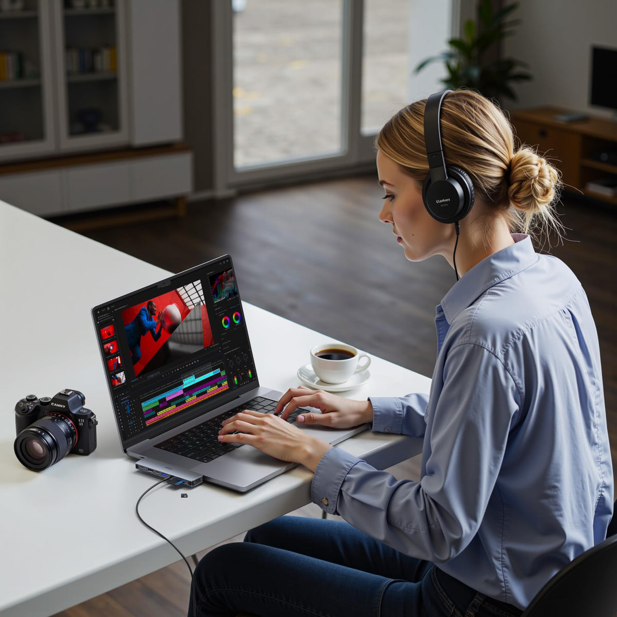 HODO USB-C Hub compact design fits neatly on desks and bags