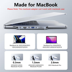 HODO USB-C Hub broad compatibility with 2018–2025 MacBook models