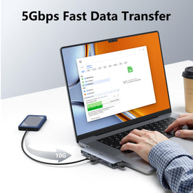 HODO USB-C Hub second USB-C data port for additional devices up to 5 Gbps