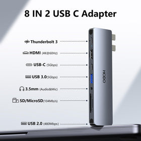 HODO USB-C Hub Thunderbolt 3 port enables fast data transfer up to 40 Gbps