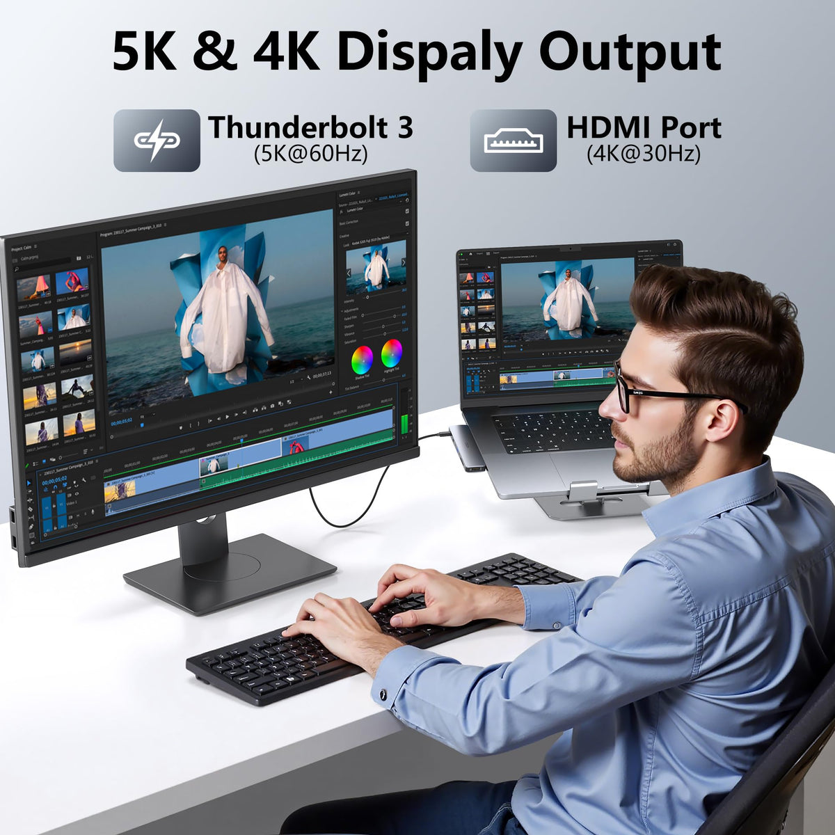 HODO USB-C Hub USB-A ports provide high-speed 10 Gbps connections for peripherals
