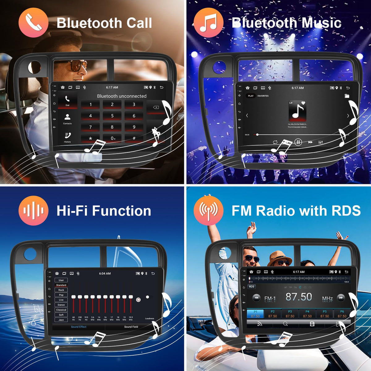 Hodozzy 4Core+64G GPS navigation with offline maps on the 9-inch display