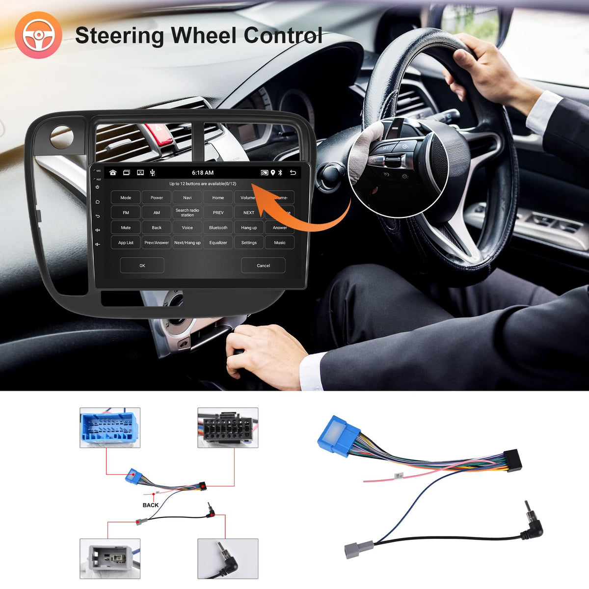 Hodozzy 4Core+64G dashcam input and dual USB ports