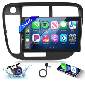Hodozzy 4Core+64G car radio dashboard view with 9-inch touchscreen for Honda Civic