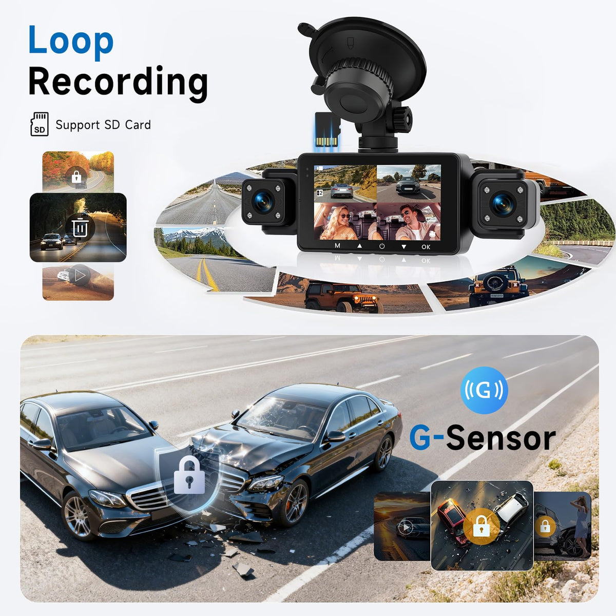 hodozzy rear camera capturing traffic behind to preserve evidence benefit