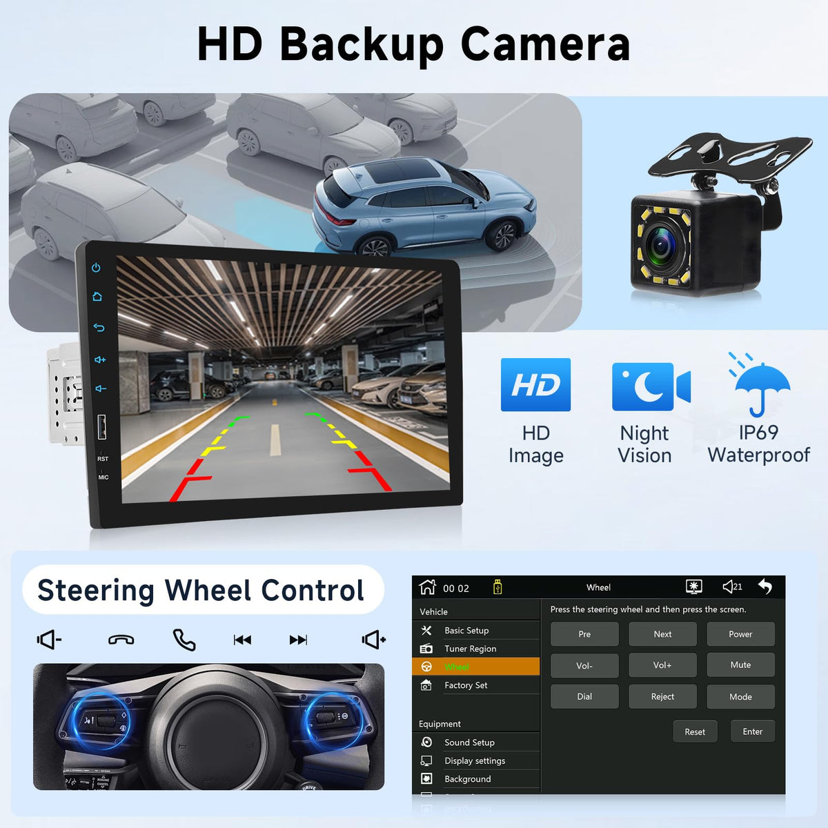 Hodozzy steering wheel control icons showing hands-free convenience benefit