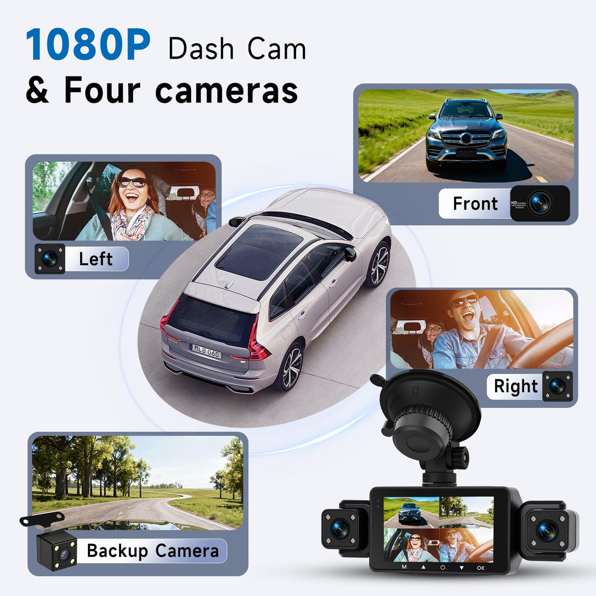 hodozzy dash cam side profile showing ports for neat installation benefit