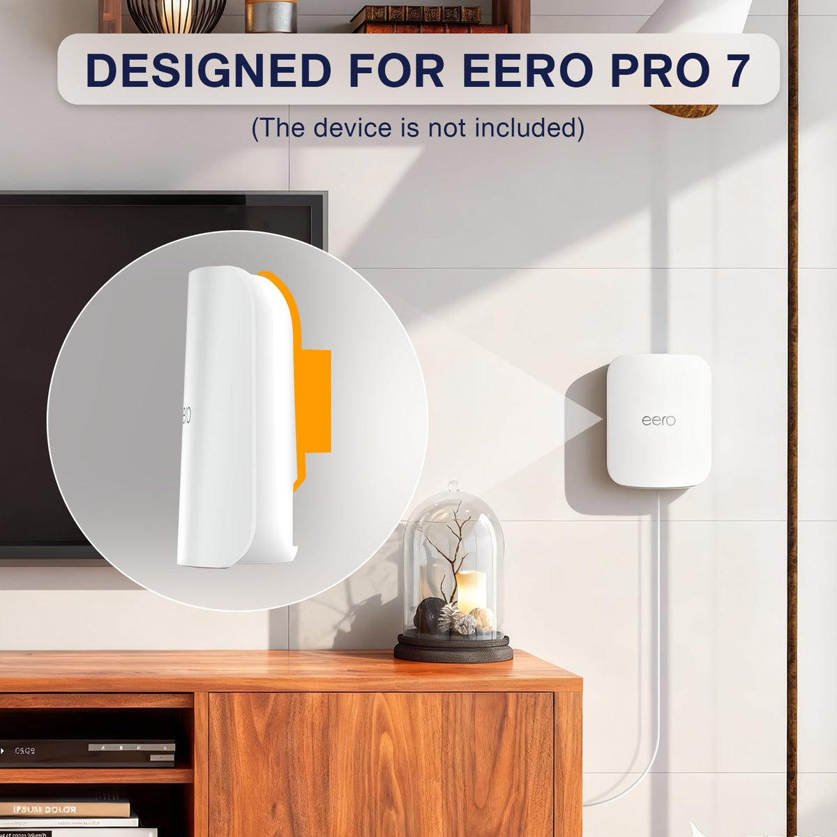 HOGEE eero Pro 7 cable management hides wires for a cleaner look.