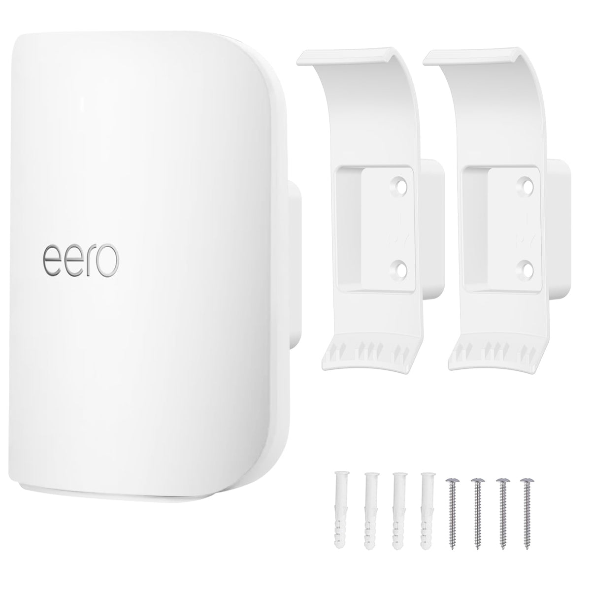 HOGEE eero Pro 7 wall mount bracket on wall for clutter-free setup.