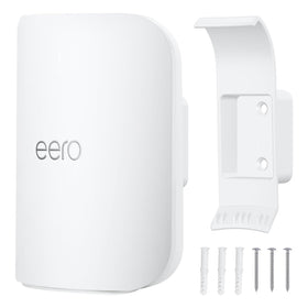HOGEE eero Pro 7 wall mount bracket on wall saves space and hides cables.