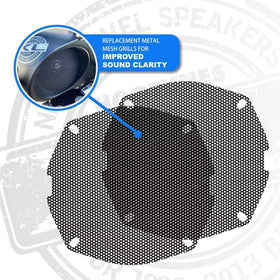 2-ohm front speakers optimized for Harley Touring setups.