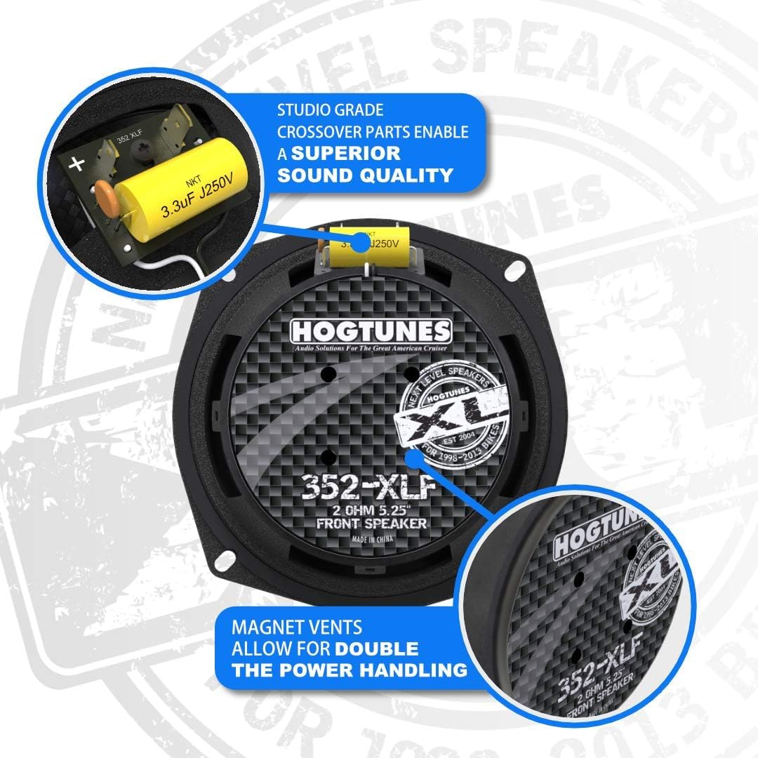 Large magnet with cooling vents supports sustained output and reliability.