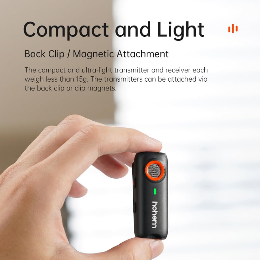 Hohem MIC-01 360-degree omnidirectional pickup captures sound from every direction.