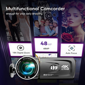 Hojocojo 4K camera side view showing grip for handheld recording