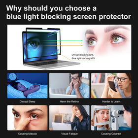 Hoktods blue light filter active on MacBook Air for comfortable viewing.