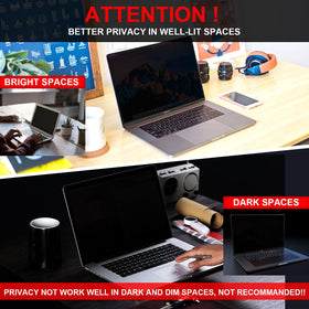 Hoktods washable privacy screen on MacBook Air helps keep surface clean.