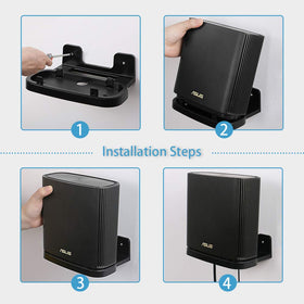 HOLACA CT8 wall mount bracket for ASUS ZenWiFi, black finish.