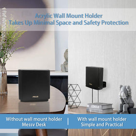 HOLACA wall mount bracket for ASUS ZenWiFi XT9, tidy setup on wall.
