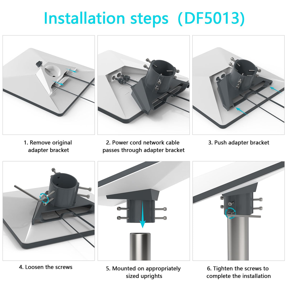 HOLACA Starlink Mini Pipe Adapter installation with included hardware and clear instructions.