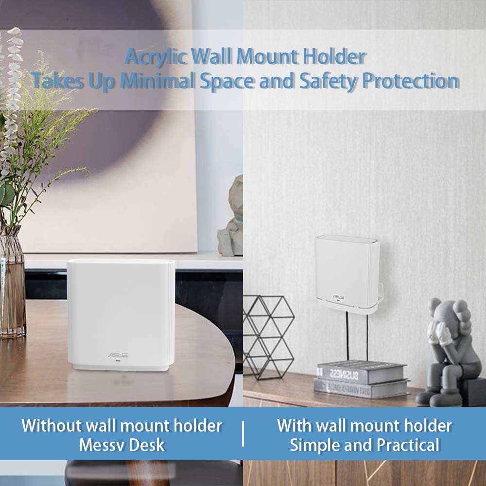 HOLACA wall mount for ASUS ZenWiFi CT8 shown from angled view with minimal footprint