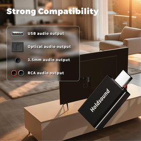 Holdsound BKM400 included transmitter and easy TV connectivity