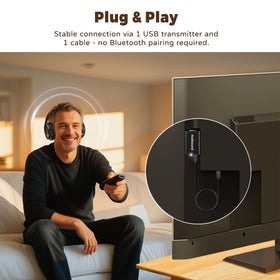 Holdsound BKM400 long-range wireless headphones with up to 165 ft reach