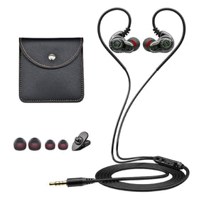 Holiper dual-driver earbuds front view with balanced audio.