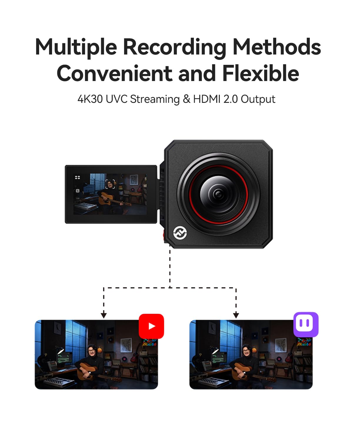 Hollyland VenusLiv Air AI tuning interface adapts to lighting for polished results.