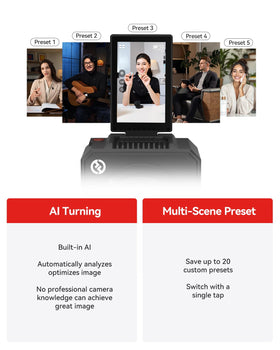 Hollyland VenusLiv Air skin beauty feature enhances complexion on camera.