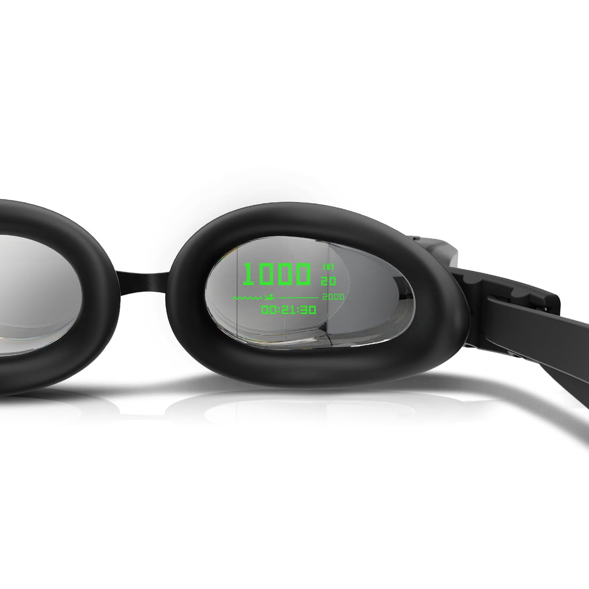 Holoswim 2PRO AR display shows real-time swim data during a workout