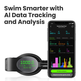 Holoswim AI analysis dashboard with multiple metrics for technique refinement