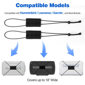 HolyMaji two-pack adjustable bungee straps for fishing graph covers on boats.