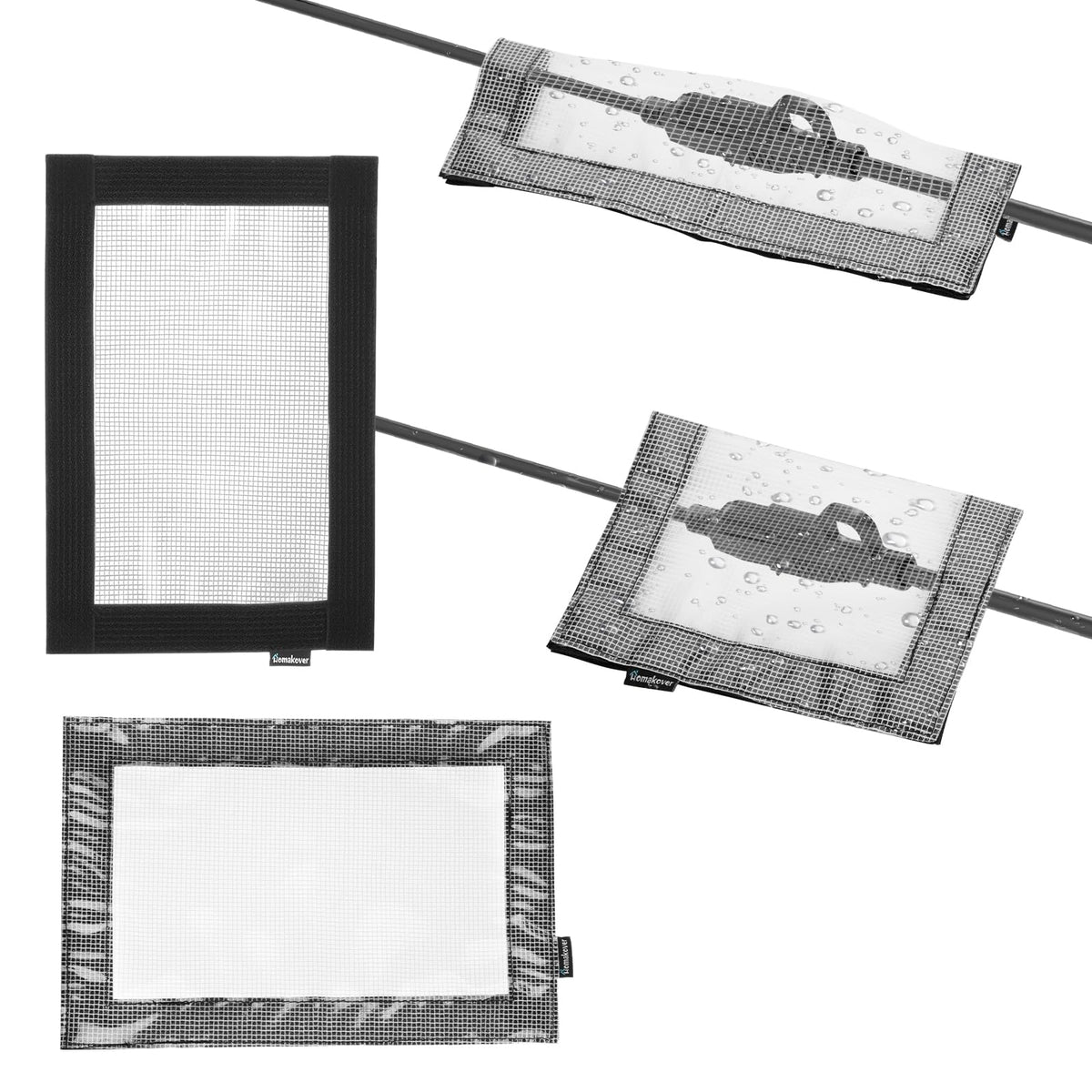 Homakover front packaging showing four waterproof plug covers and product label for easy identification and protection