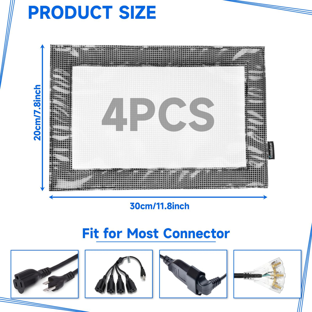 Homakover open pouch with plugged extension cord demonstrating secure weatherproof enclosure and quick access
