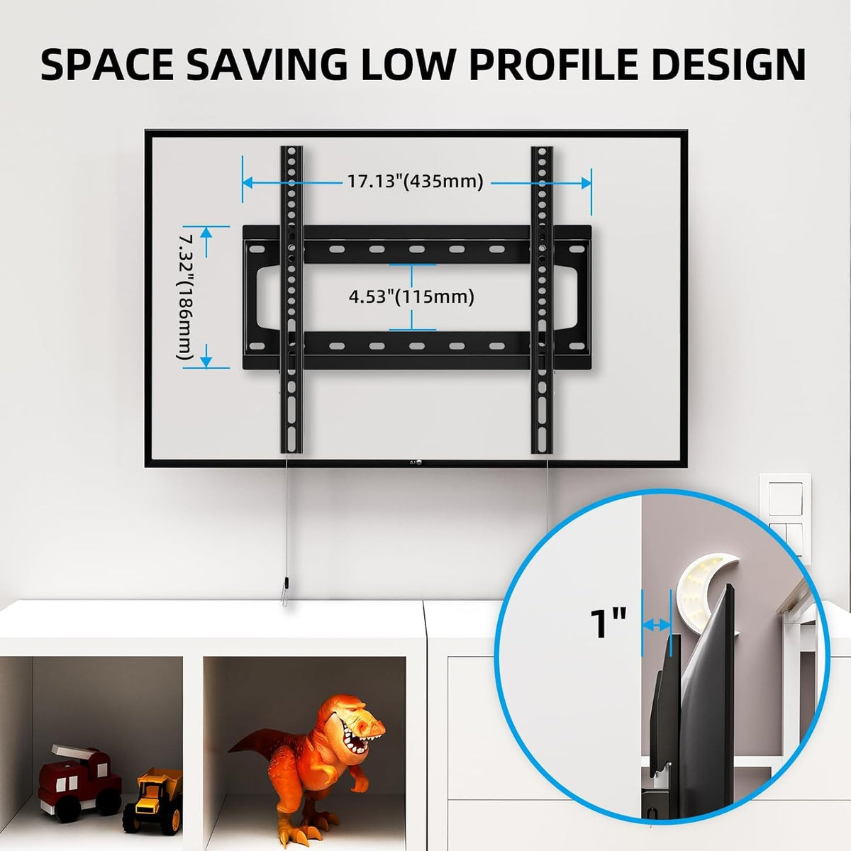 HOME VISION rear bracket detail highlighting sturdy steel construction and safety