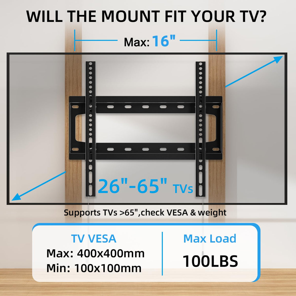 HOME VISION close-up side profile demonstrating one-inch low-profile benefit